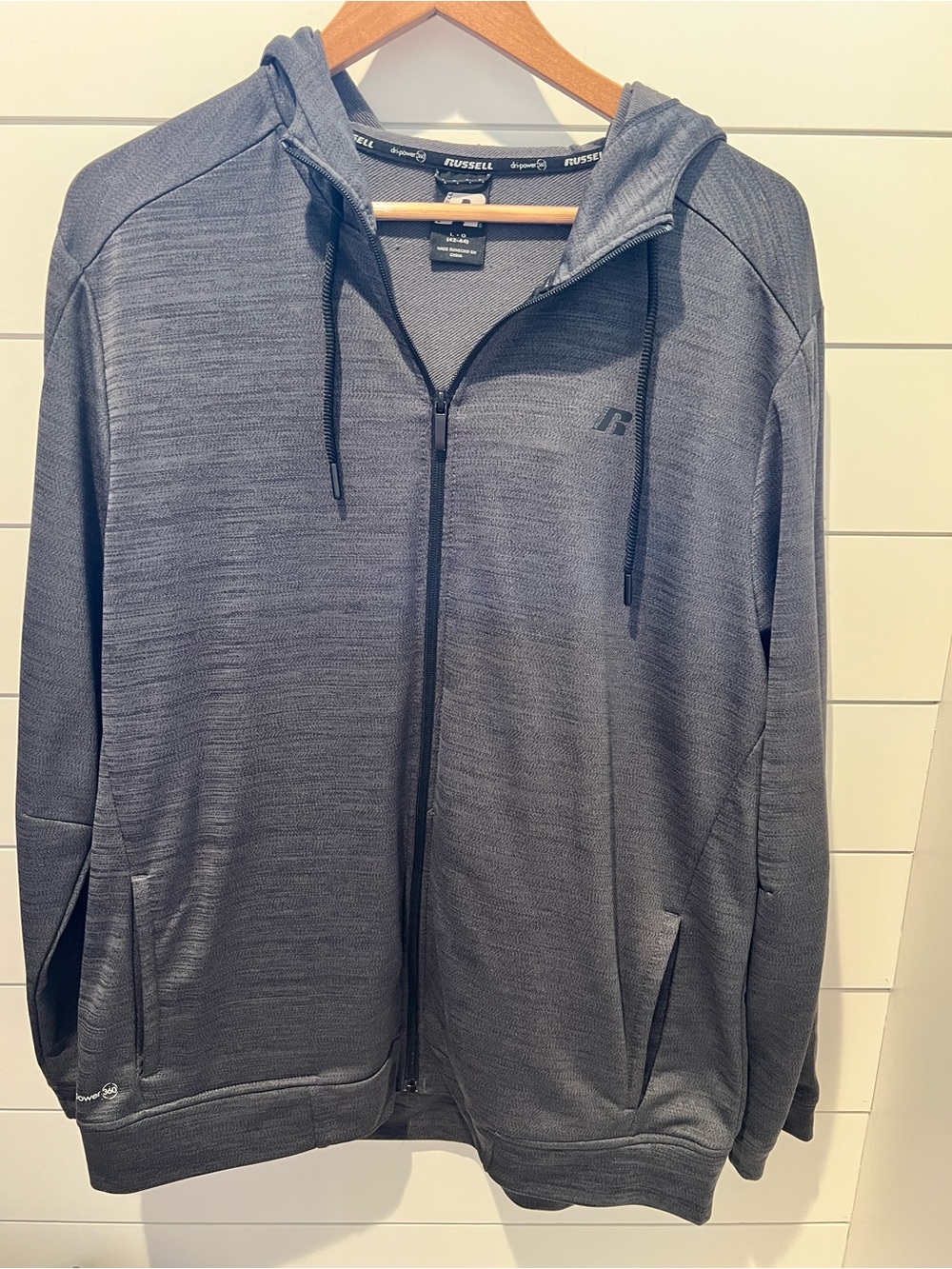 Russell Athletic Men's Charcoal Full-Zip Hooded Jacket